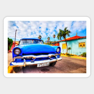 Cuba Blue Car Sticker